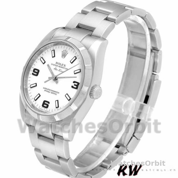 Replica Rolex Oyster Perpetual Air-King-114210 unisex, 34 mm, quadrante bianco, Unisex Bianco
