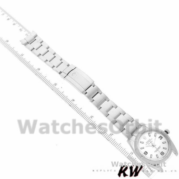 Replica Rolex Oyster Perpetual Air-King-114210 unisex, 34 mm, quadrante bianco, Unisex Bianco