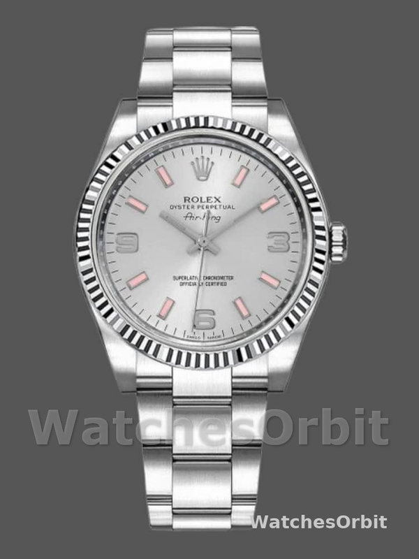 Rolex Oyster Perpetual Air-King 114234 Automatic Silver Dial 34mm Unisex replica watch