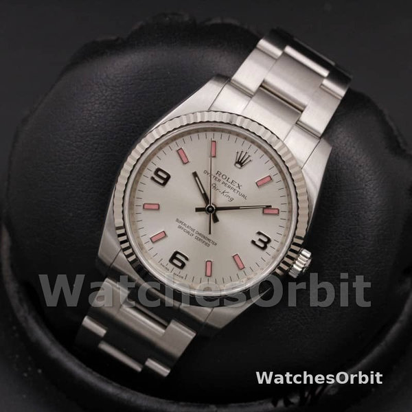 Replica Rolex Oyster Perpetual Air-King 34mm Unisex-114234-Automatic-Zilveren wijzerplaat Zilver