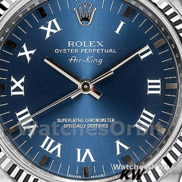 Replica Rolex Oyster Perpetual Air-King-114234 unisex, 34 mm, quadrante blu, unisex blu