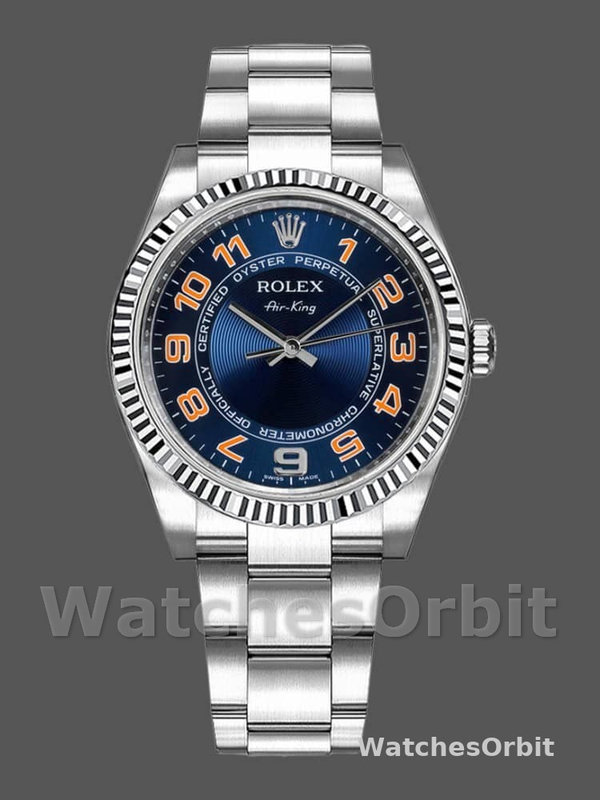 Rolex Oyster Perpetual Air-King 114234 Blue Dial Stainless Steel Oyster 34mm Unisex replica watch