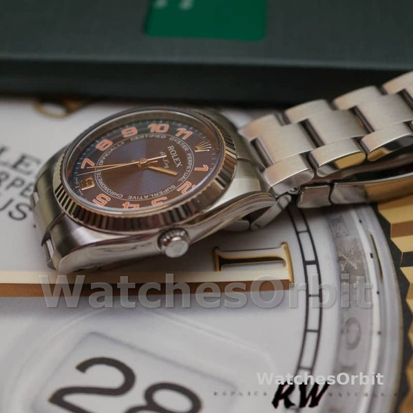 Unisexs Rolex Oyster Perpetual Air-King 34mm Unisex-114234-Blue Dial-Stainless Steel Oyster Blue Replica Image