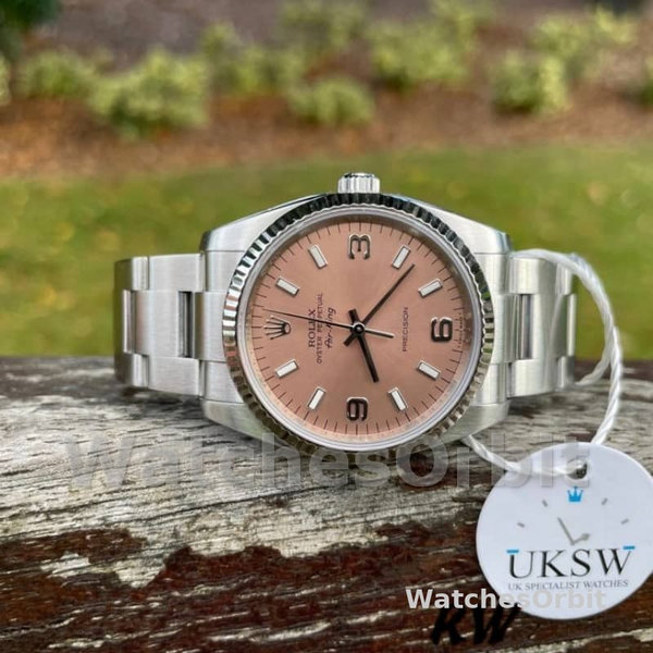 Replica Rolex Oyster Perpetual Air-King-114234 unisex, 34 mm, quadrante rosa, Unisex Rosa