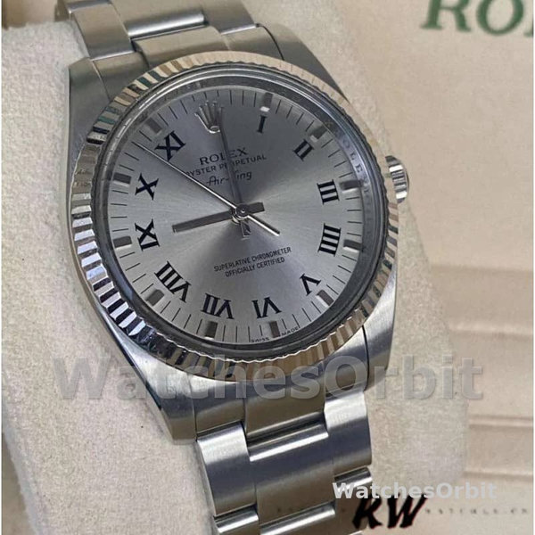 Replica Rolex Oyster Perpetual Air-King 34mm Unisex-114234-Zilveren wijzerplaat Zilver