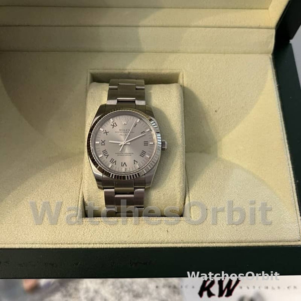 Replica Rolex Oyster Perpetual Air-King 114234 Silver Dial 34mm Unisex Replica Uhr, Replika Uhren, Luxuriöse Optik