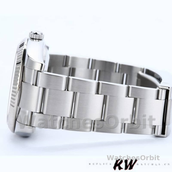 Replica Rolex Oyster Perpetual Air-King-114234 da uomo, 41 mm, quadrante argentato con diamanti romani, argento