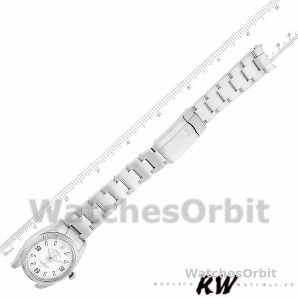 Replica Rolex Oyster Perpetual Air-King-114234 unisex, 34 mm, quadrante bianco arabo, unisex bianco