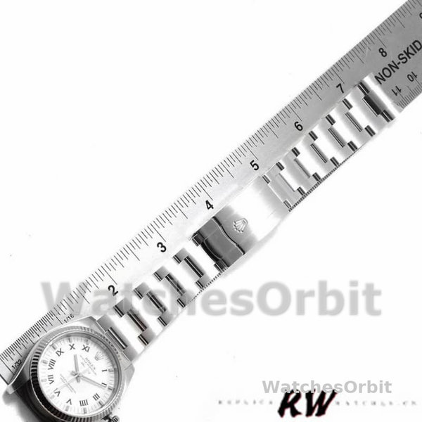Replica Rolex Oyster Perpetual Air-King 34mm unisex-114234-Witte wijzerplaat Wit