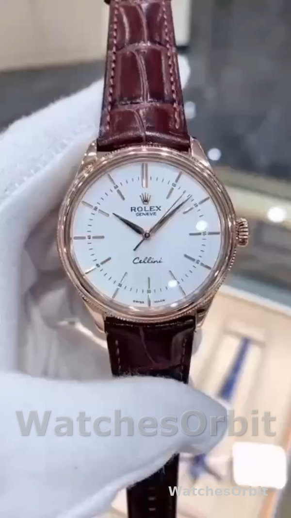Replique Hommes - Rolex Cellini-50505 0020, 39mm, blanc