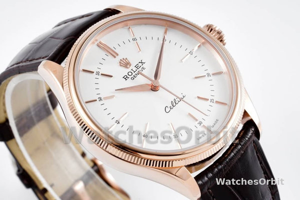 Replica Rolex Cellini-50505 0020 da uomo, 39 mm, bianco