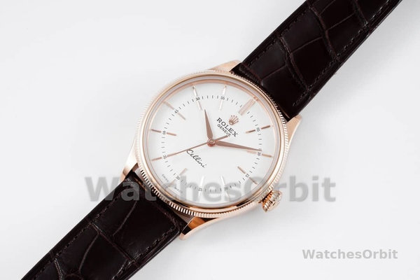 Replica Rolex Cellini-50505 0020 da uomo, 39 mm, bianco