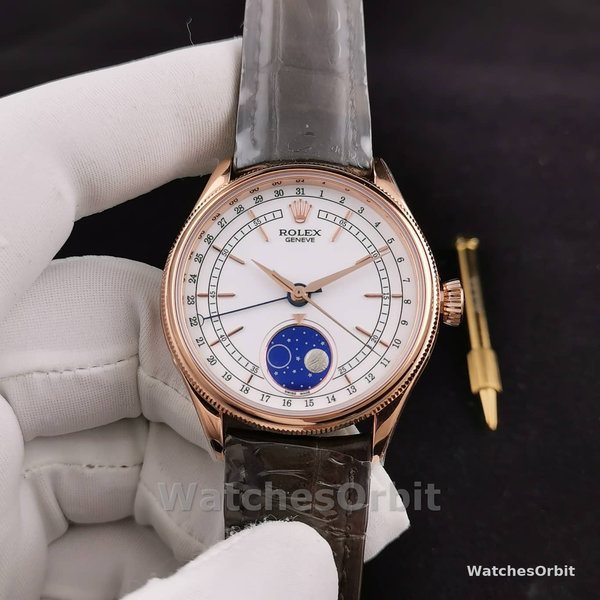 Replica Rolex Cellini-50535 0002 da uomo, 39 mm, bianco