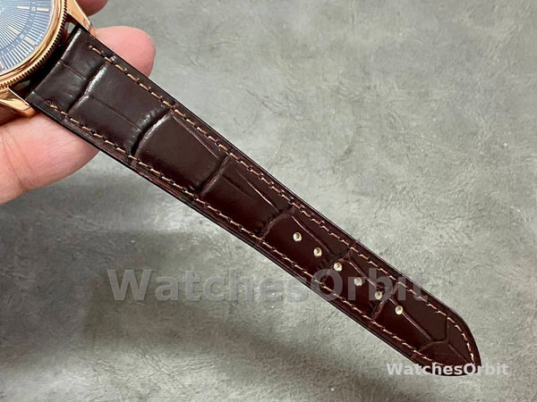 Replica Rolex Cellini Date 39mm Heren-50515-Bruin Leer-Zwarte Index Wijzerplaat Zwart