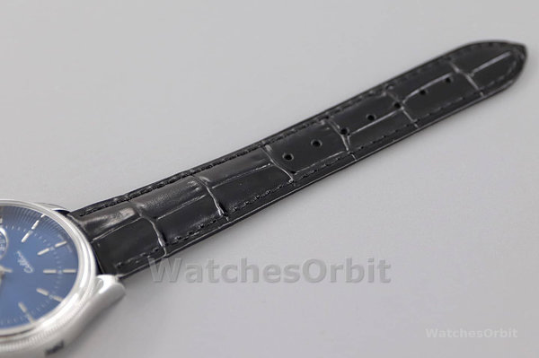 Rolex Cellini Date 50519 Blue Dial Blue Leather Strap 39MM Mens Replica Watch