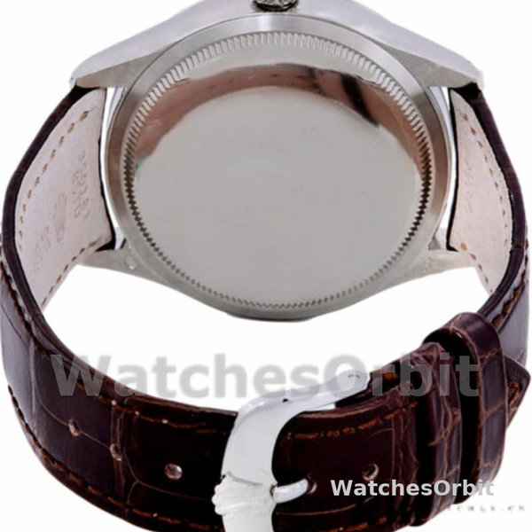Rolex Cellini Date 50519 Brown Leather Black Dial 39mm Mens Replica Watch