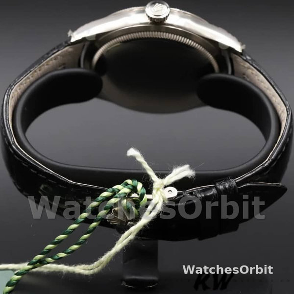 Rolex Cellini Time 50509 Black Leather Strap White Dial 39mm Mens Replica Watch