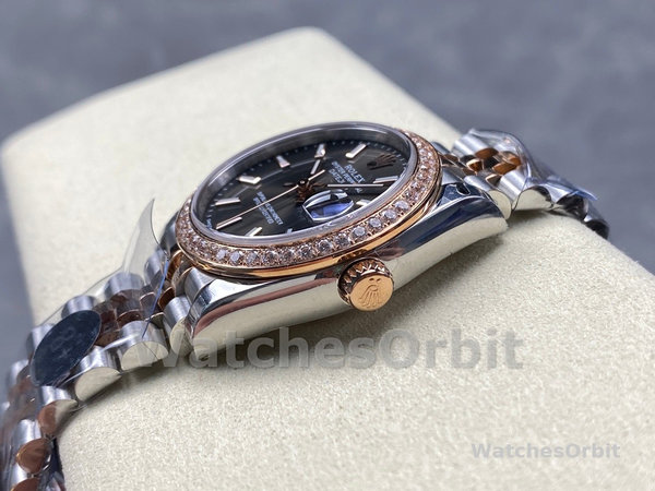 Replica Dames Rolex Datejust 31-278381RBR 0018, Donker Rhodium Wijzerplaat