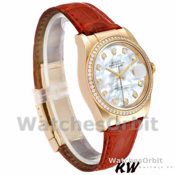 Replique Rolex Datejust 36mm Unisex-116188-Mère de Perle-Diamant MOP