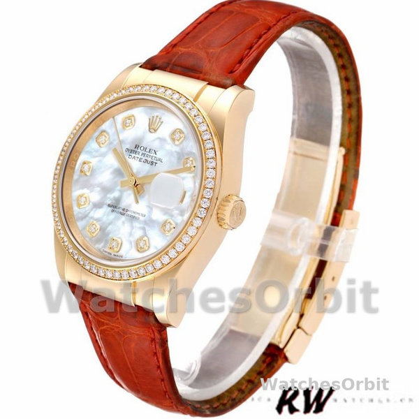 Unisexs Rolex Datejust 36mm Unisex-116188-Mother of Pearl-Diamond MOP Replica Image