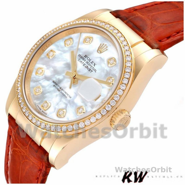 Unisexs Rolex Datejust 36mm Unisex-116188-Mother of Pearl-Diamond MOP Replica Image