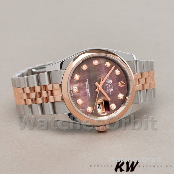 Replica Rolex Datejust 36mm Unisex-116201-Zwarte Parelmoer Wijzerplaat MOP