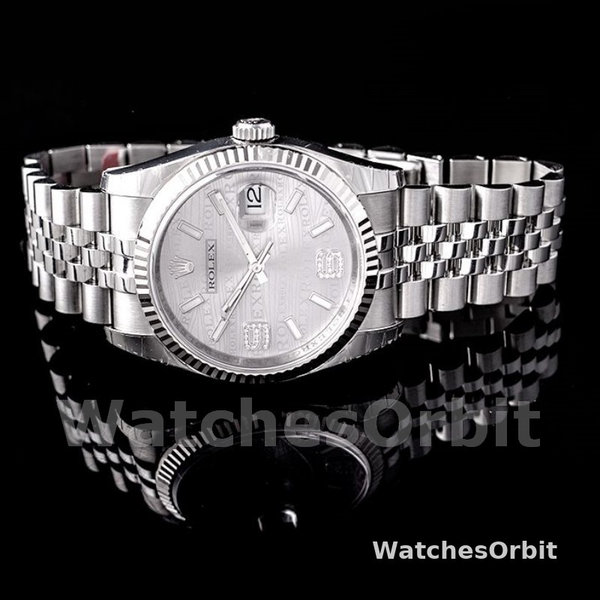 Unisexs Rolex Datejust 36mm Unisex-116234-0159-Rhodium Wave-Diamond Dial Rhodium Wave Diamond Replica Image