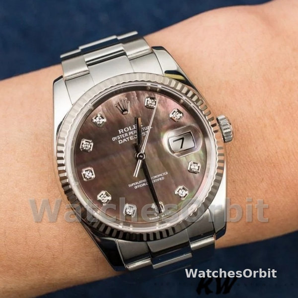 Replica Rolex Datejust 116234 Black MOP Diamond Dial Automatic 36mm Unisex Replica Uhr