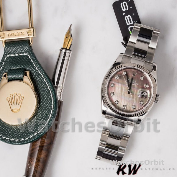Replica Unisex's Rolex Datejust 36mm Unisex-116234-Zwart MOP-Diamant Dial-Automatic Zwart MOP Diamant