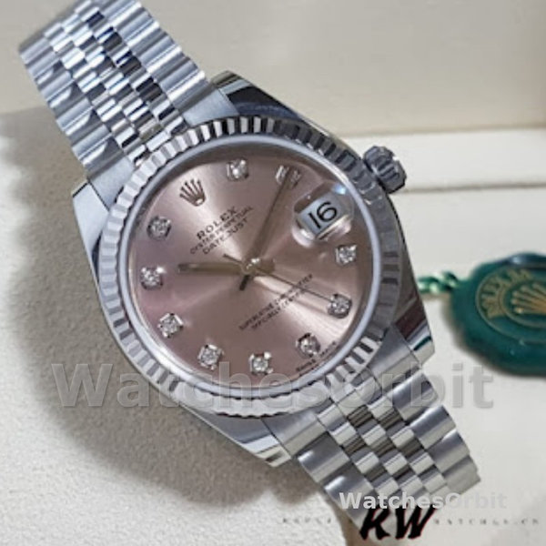 Womens Rolex Datejust 36mm Womens-116234-Pink MOP-Diamonds Dial Pink MOP Diamonds Replica Image