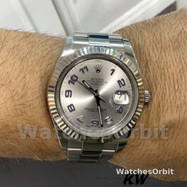 Replica Rolex Datejust 36mm Unisex-116234-Ghiera argentata Quadrante argentato-Ghiera scanalata Argento