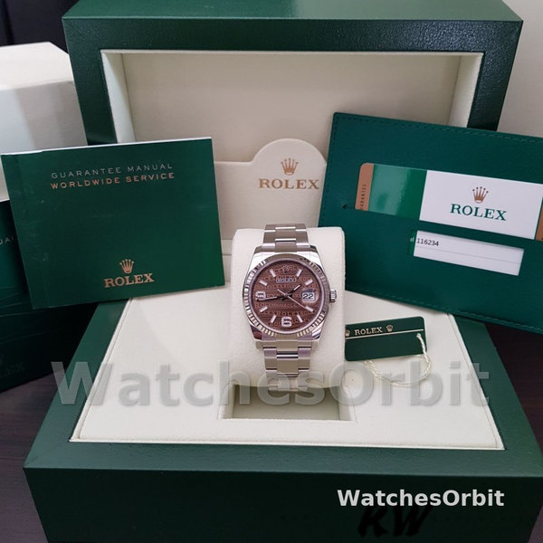 Replica Rolex Datejust 36mm Unisex-116234-Waves-Bronze Diamond Dial Golven Bronzen Diamanten