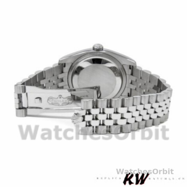 Replica Rolex Datejust 36mm voor dames-116244-Zilveren wijzerplaat-Diamanten Zilver