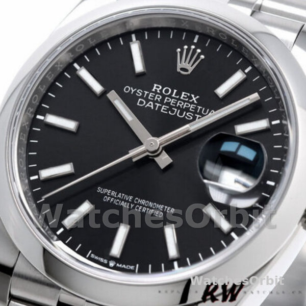 Unisex's Rolex Datejust 36mm Unisex-126200-Black Index Dial-Stainless Steel Black