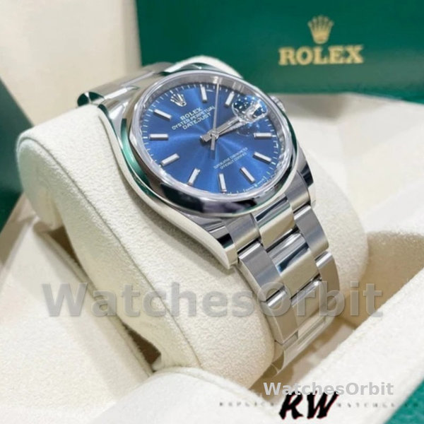 Replica Rolex Datejust 36mm unisex-126200-Blauwe wijzerplaat-Roestvrij staal