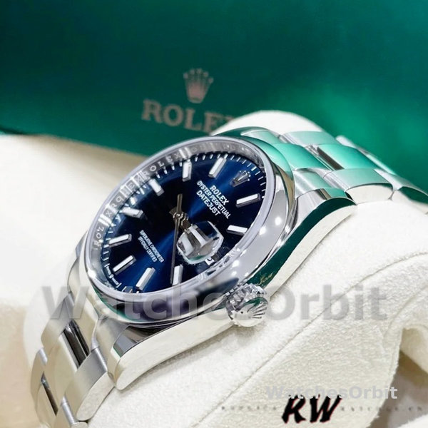 Replica Rolex Datejust 36mm unisex-126200-Blauwe wijzerplaat-Roestvrij staal