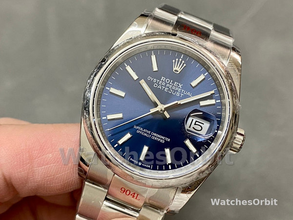 Replica Rolex Datejust 36mm unisex-126200-Blauwe wijzerplaat-Roestvrij staal