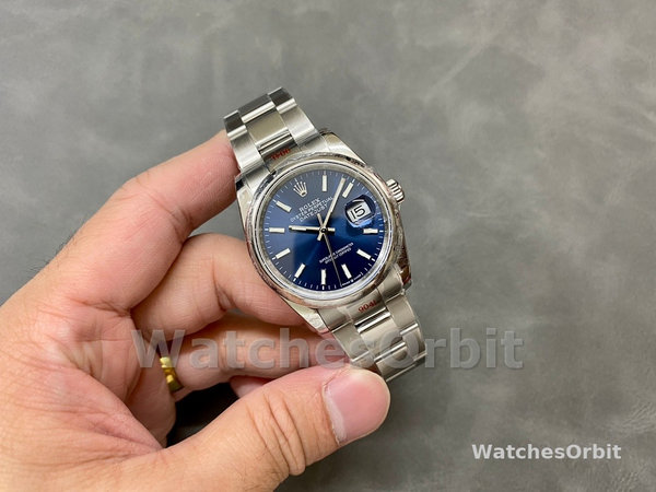 Replica Rolex Datejust 36mm unisex-126200-Blauwe wijzerplaat-Roestvrij staal