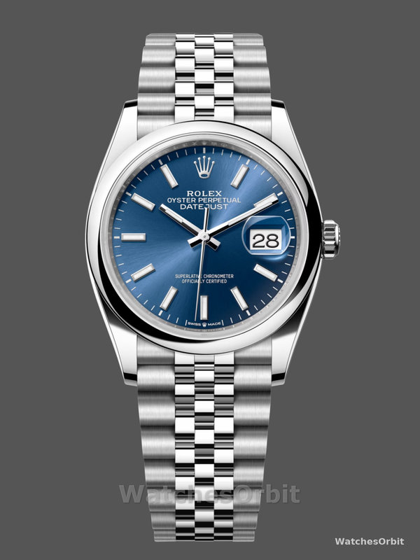 Rolex Datejust 126200 Blue Index Dial Jubilee Stainless Steel 36MM Unisex Replica Watch