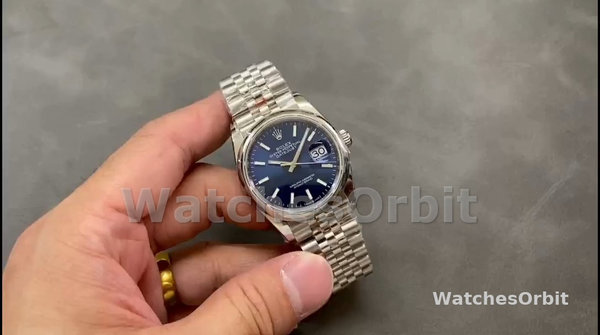 Unisex's Rolex Datejust 36mm Unisex-126200-Blue Index Dial-Jubilee-Stainless Steel Blue