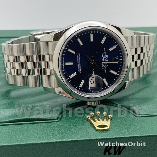 Replica Rolex Datejust 36mm unisex-126200-Blauwe index wijzerplaat-Jubileum-Roestvrij Staal Blauw