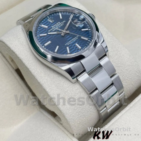 Replica Rolex Datejust 36mm Unisex-126200-Blauw motief Golf wijzerplaat-Roestvrij Staal Blauw