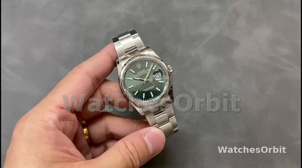 Unisex's Rolex Datejust 36mm Unisex-126200-Green Index Dial-Stainless Steel Green Dial
