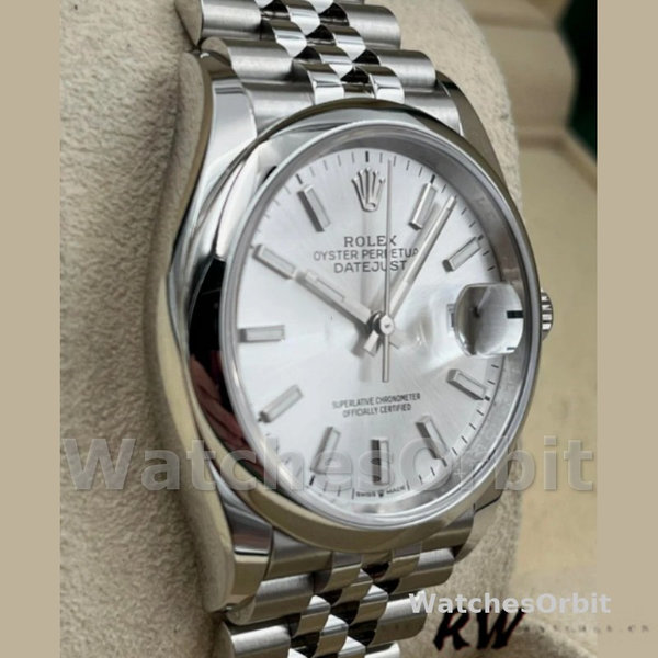 Unisex's Rolex Datejust 36mm Unisex-126200-Silver Dial-Stainless Steel Silver