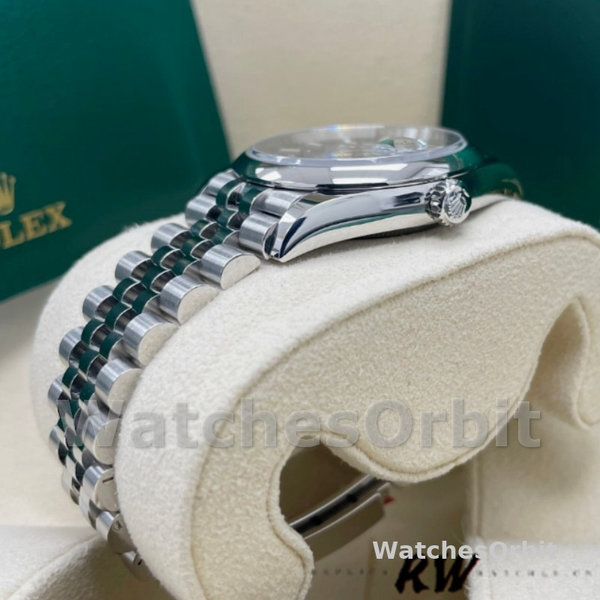 Replica Rolex Datejust 36mm Unisex-126200-Roestvrij Staal-Automatisch Blauw Motief Golf Wijzerplaat
