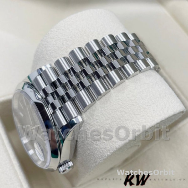 Replica Rolex Datejust 36mm Unisex-126200-Roestvrij Staal-Automatisch Blauw Motief Golf Wijzerplaat