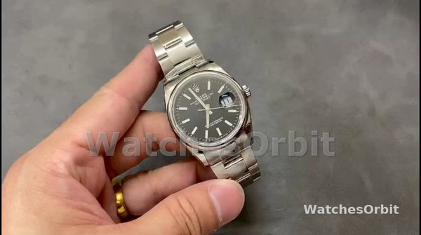 Unisex's Rolex Datejust 36mm Unisex-126200-Stainless Steel-Black Dial Black
