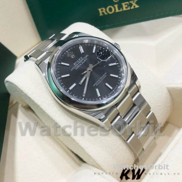 Replica Rolex Datejust 36mm Unisex-126200-Roestvrij Staal-Zwarte Wijzerplaat Zwart