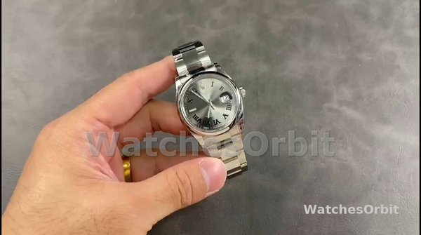 Unisex's Rolex Datejust 36mm Unisex-126200-Stainless Steel-Grey Wimbledon Dial Grey