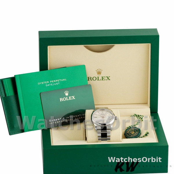 Replica Rolex Datejust 36mm Unisex-126200-Roestvrij Staal-Zilveren Index Wijzerplaat Zilver